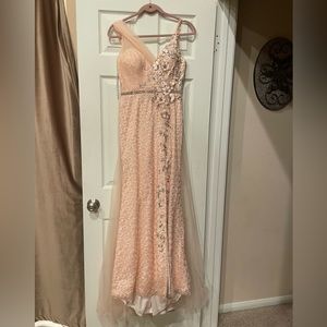 Mac Duggal Floral Pink Dress (Prom, Party, ETC)